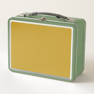 simple minimal solid colour custom mustard golden metal lunch box
