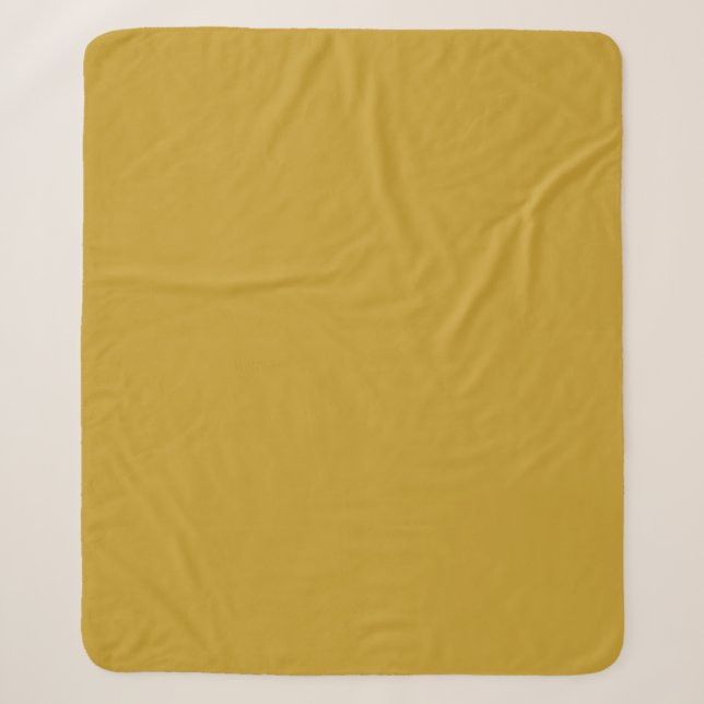 simple minimal solid colour custom mustard golden  sherpa blanket (Front)