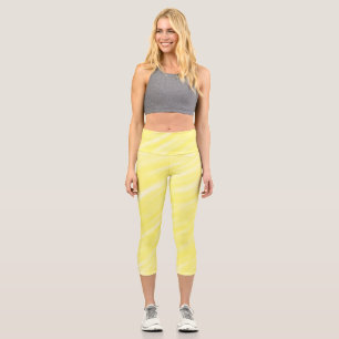 simple minimal solid colour custom yellow pastel a capri leggings