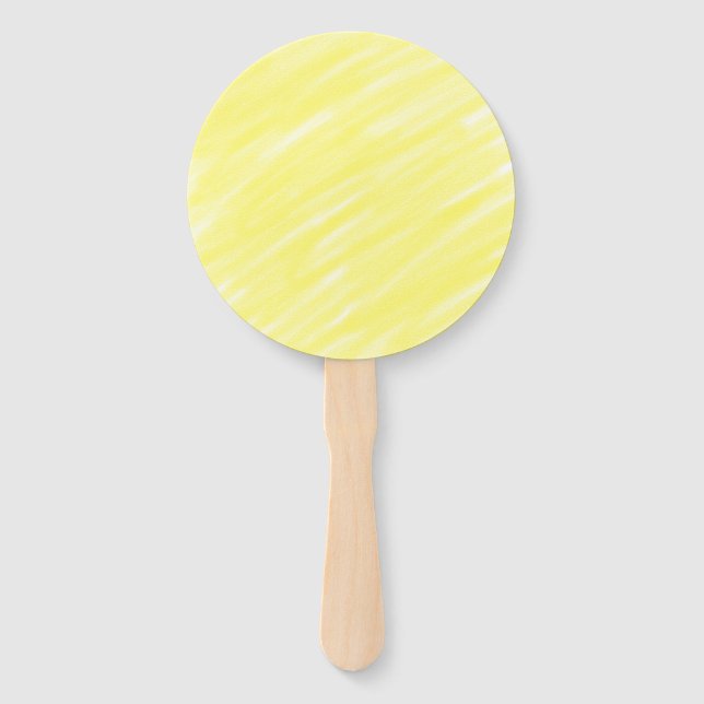 simple minimal solid colour custom yellow pastel a hand fan (Front)