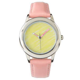 simple minimal solid colour custom yellow pastel a watch