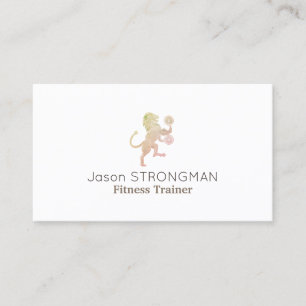 Simple minimal strong lion animal logo cover business card