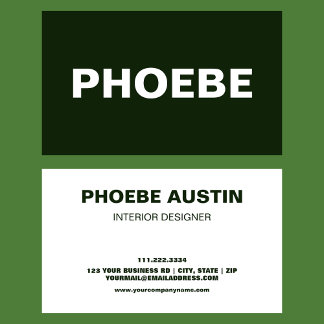 Simple Minimal Stylish Trendy Forest Green Business Card