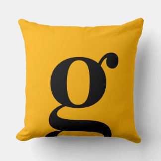 Simple Minimal Sunny Yellow Monogram Letter Cushion