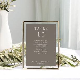 Simple Minimal Taupe Wedding Seating Chart