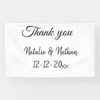 Simple minimal thank you couple name text date cus