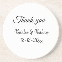 Simple minimal thank you couple name text date cus