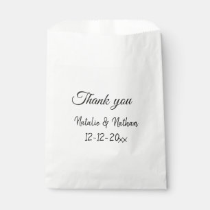 Simple minimal thank you couple name text date cus favour bags