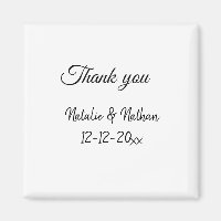 Simple minimal thank you couple name text date cus