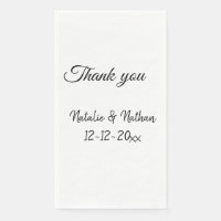 Simple minimal thank you couple name text date cus