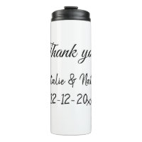 Simple minimal thank you couple name text date cus