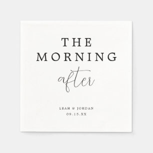 Simple Minimal The Morning After Wedding Brunch Napkin