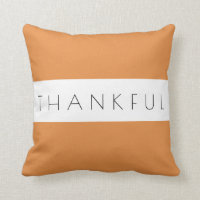 Simple Minimal Typography Thankful Throw Pillow