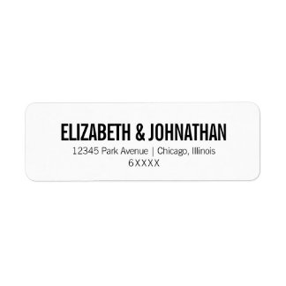Simple & Minimal Typography Wedding Address Label