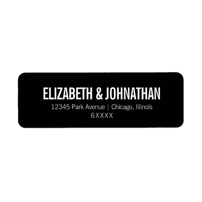 Simple & Minimal Typography Wedding Address Label (Front)