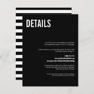 Simple & Minimal Typography Wedding Details Card