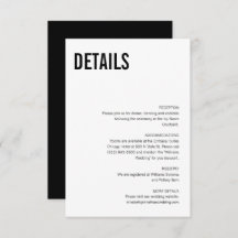 Simple & Minimal Typography Wedding Details