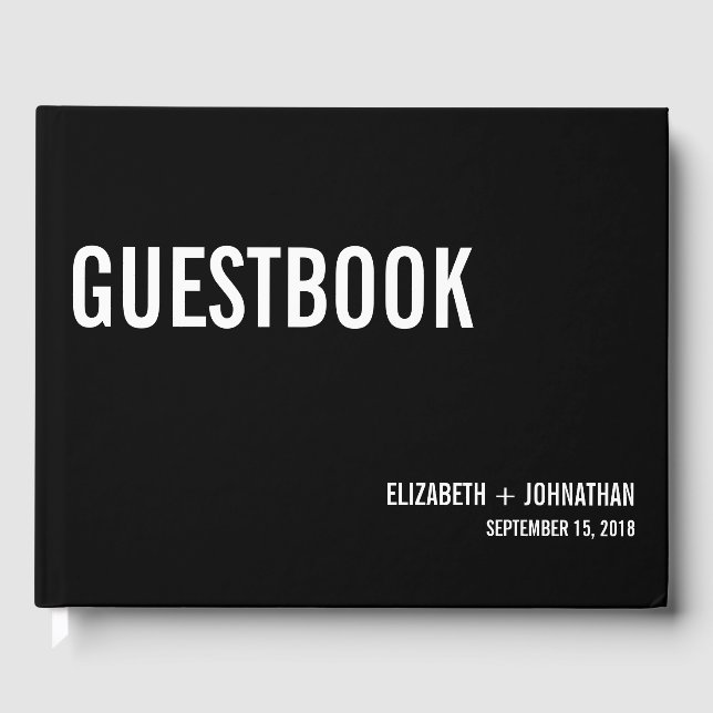 Simple & Minimal Typography Wedding Guest Book (Front)