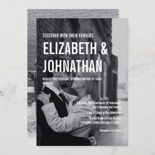 Simple & Minimal Typography Wedding Photo Invite