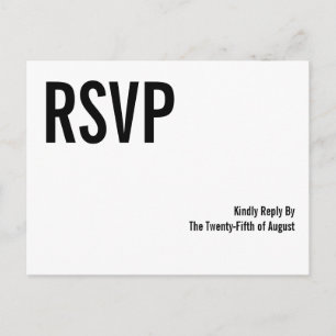 Simple & Minimal Typography Wedding RSVP Postcard