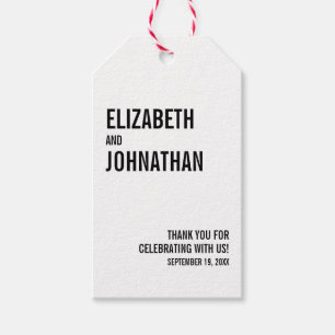 Simple & Minimal Typography Wedding Thank You Gift Tags