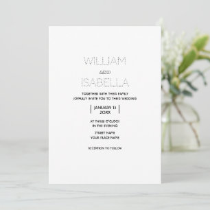Simple Minimal Wedding Invitation Card