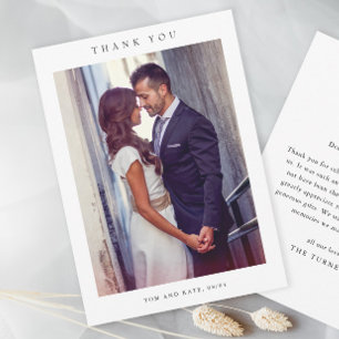 Simple Minimal Wedding Photo Thank You Card