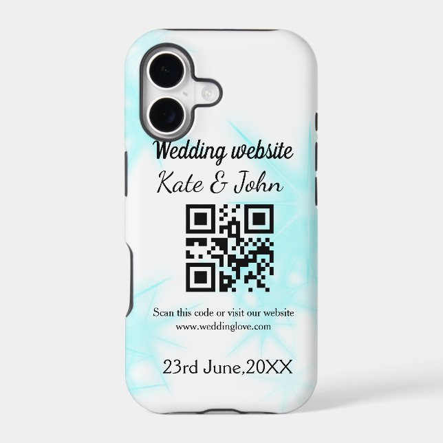 Simple minimal wedding website Q R code add name y (Back)