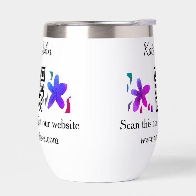 Simple minimal wedding website Q R code add name y (Left)