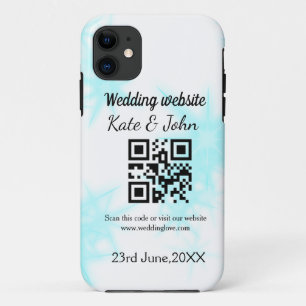 Simple minimal wedding website Q R code add name y Case-Mate iPhone Case