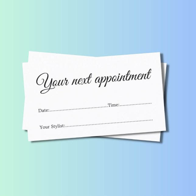 Simple Minimal White Beauty Salon Appointment Card (Creator Uploaded)