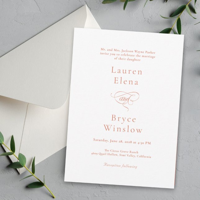 Simple Minimal White Citrus Grove Wedding Invitation (Creator Uploaded)