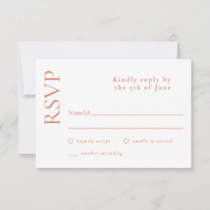 Simple Minimal White Citrus Grove Wedding RSVP Card