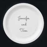 simple minimal white wedding cake  paper plate<br><div class="desc">design</div>