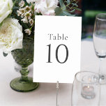 Simple Minimal White Wedding Table Numbers<br><div class="desc">Simple and elegant with minimalist appeal, this lovely wedding table number card in white with black text has a clean modern look. No matter what colour you use for your wedding flowers, bridesmaids or groomsman's attire, the simplicity of the table numbers allows your wedding colour scheme to shine! NOTE: To...</div>