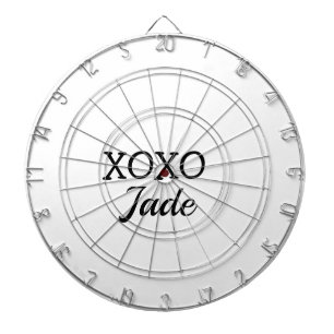 Simple minimal xoxo love add your text name throw dartboard