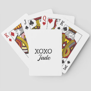 Simple minimal xoxo love add your text name throw playing cards