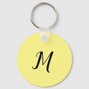 SIMPLE MINIMAL yellow MONOGRAM ELEGANT KEYCHAIN