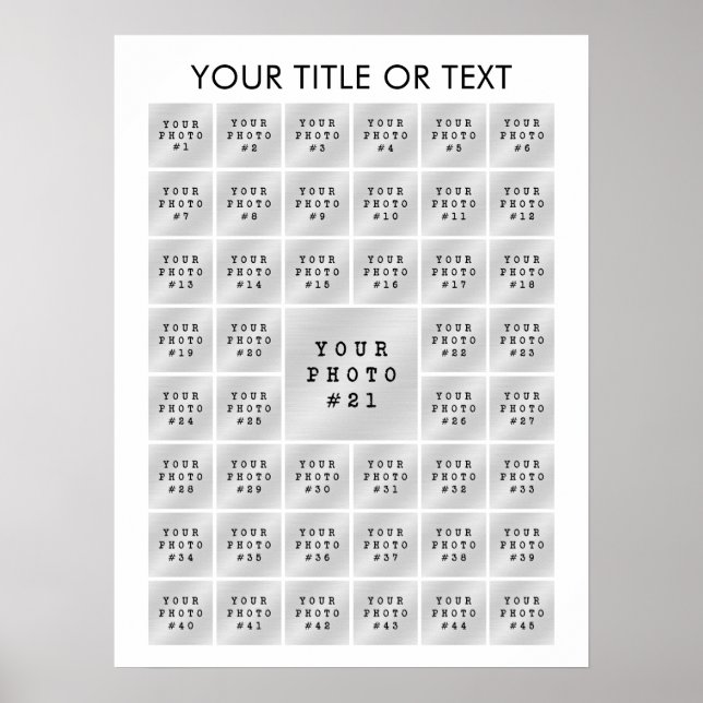 Simple Minimalist 45 Photo Collage Personalised Poster (Front)