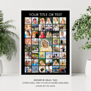 Simple Minimalist 45 Photo Collage Personalised Poster
