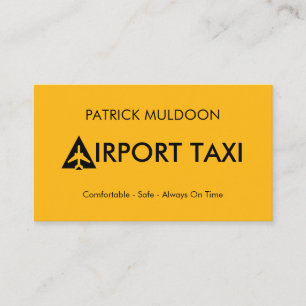 Simple Minimalist Airport Taxi Business Card