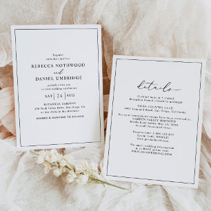 Simple Minimalist All In One Wedding Invitation