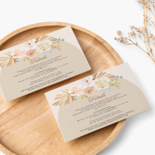 Simple Minimalist Arch Boho Wedding Details Enclosure Card