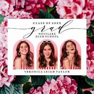 SIMPLE MINIMALIST ARCH CALLIGRAPHY GRAD INVITATION