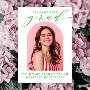 SIMPLE MINIMALIST ARCH CALLIGRAPHY GRAD INVITATION