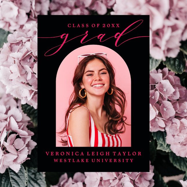 SIMPLE MINIMALIST ARCH CALLIGRAPHY GRAD INVITATION (Creator Uploaded)