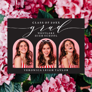 SIMPLE MINIMALIST ARCH CALLIGRAPHY GRAD INVITATION