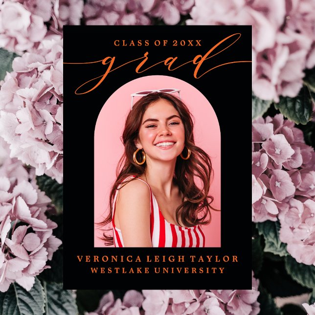 SIMPLE MINIMALIST ARCH CALLIGRAPHY GRAD INVITATION (Creator Uploaded)