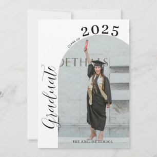 Simple Minimalist Arch Photo Graduation invitation