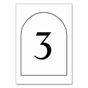 Simple Minimalist Arch Wedding Table Number